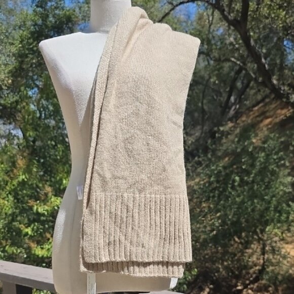 NWT FOR LOVE AND LEMONS SOLANA OVERSIZED KNIT SCARF IN TAN SIZE O/S - Picture 3 of 6